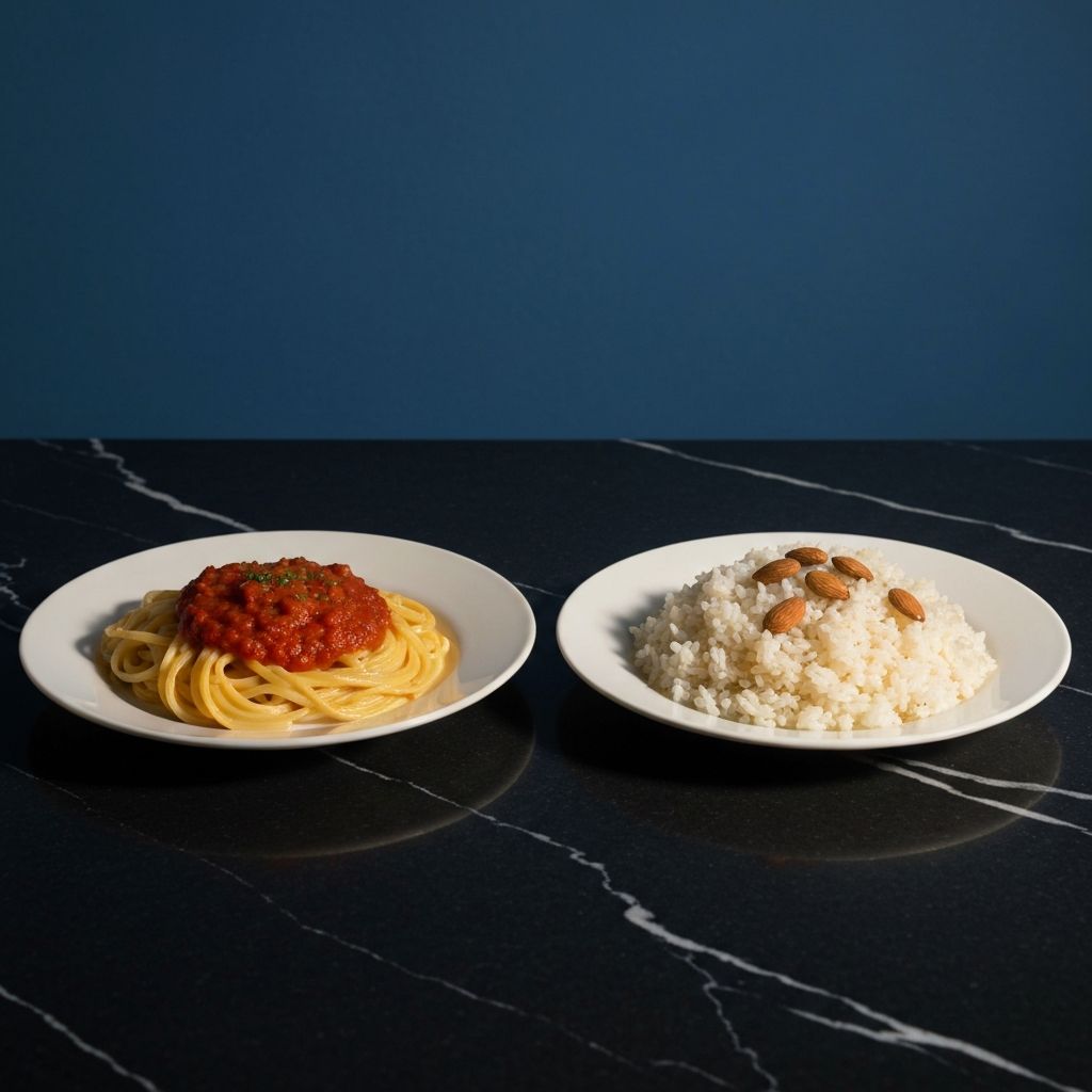 Ruhiger Vergleich zweier Lebensmitteloptionen