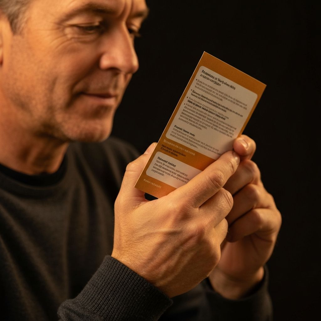 Ruhiges Lesen von Lebensmittel-Etiketten am Abend